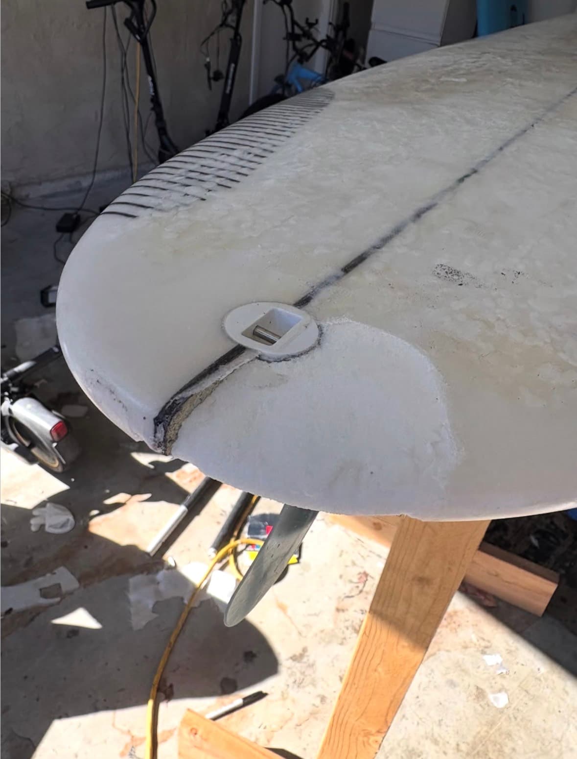 Tail Ding before repair