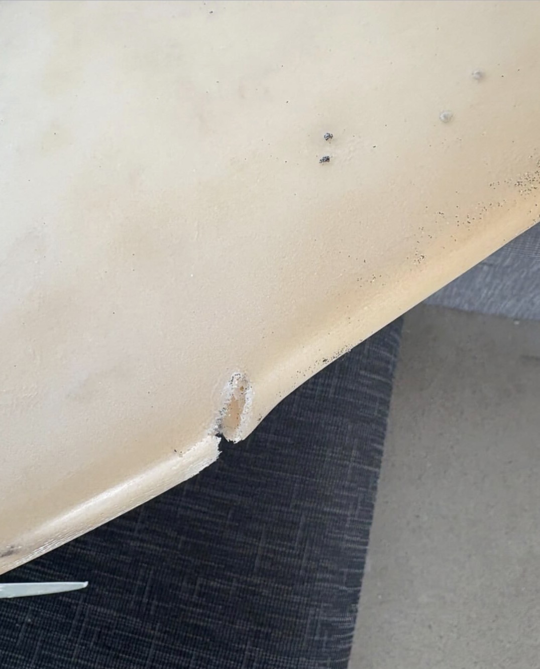 Rail Ding before repair