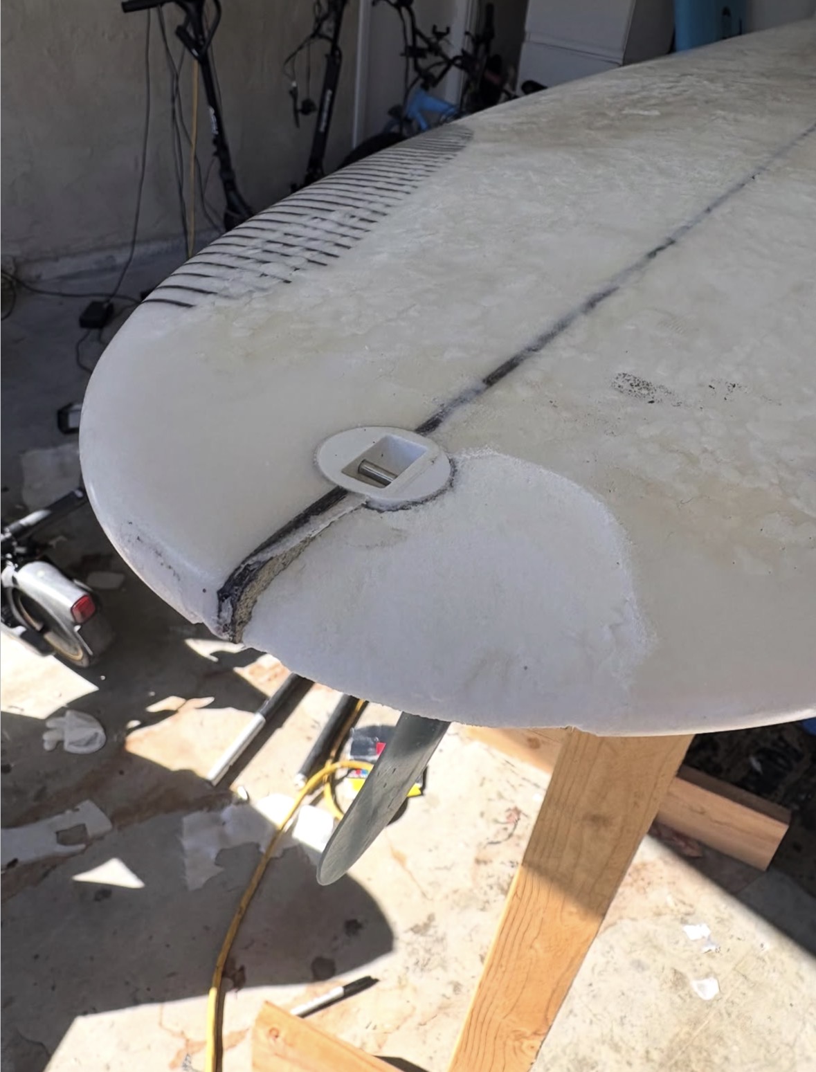Tail Ding before repair